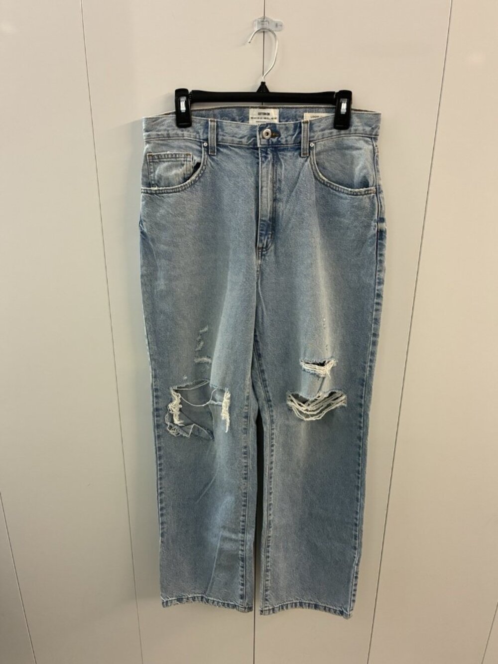 Cotton:On Loose Straight Distressed Women's size 8 Light Blue Denim Jeans